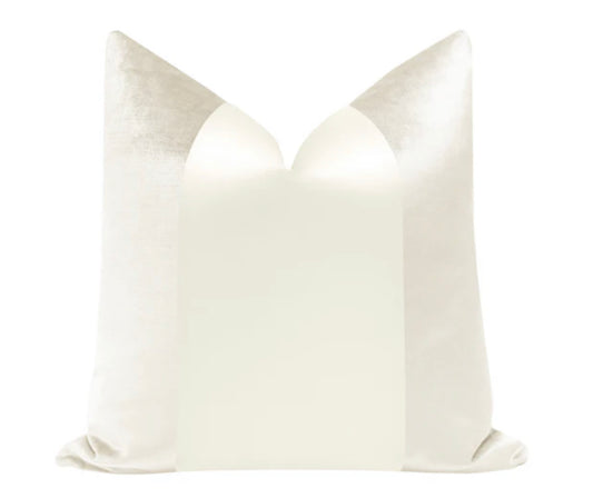 Panel Monochromatic Faux Silk Velvet Alabaster