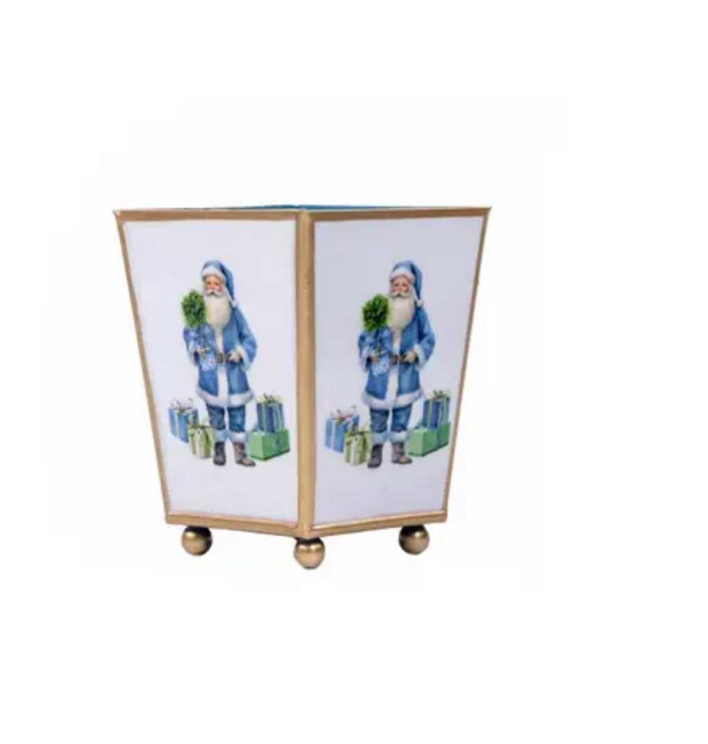 Blue Santa Cachepot planter 4”