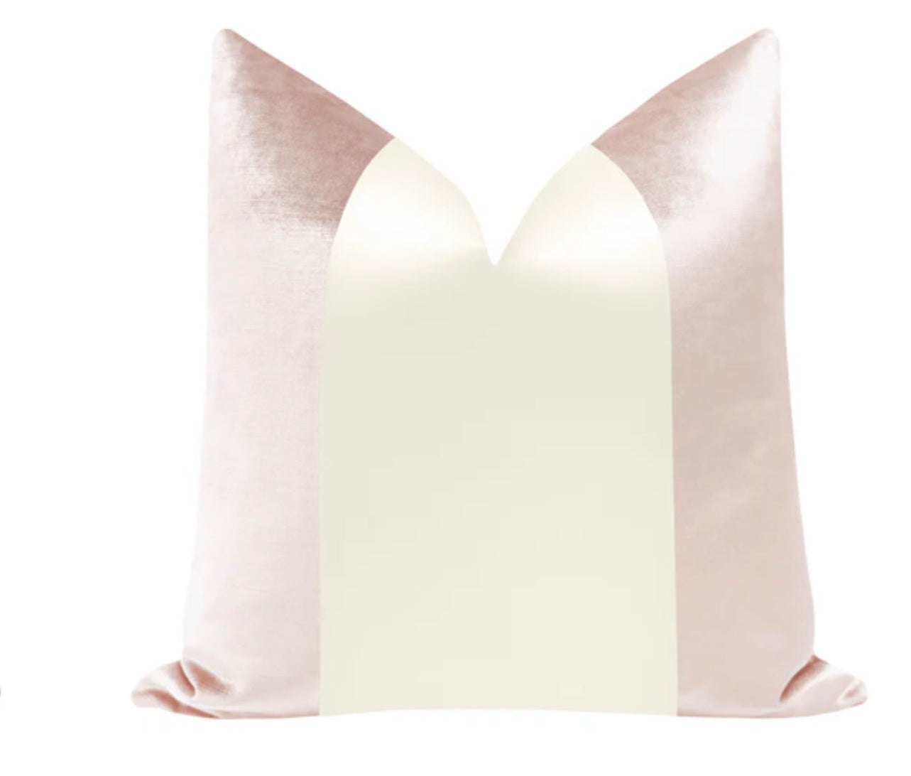 Panel Colorblock Faux Silk Cameo and Alabaster Silk Pillo