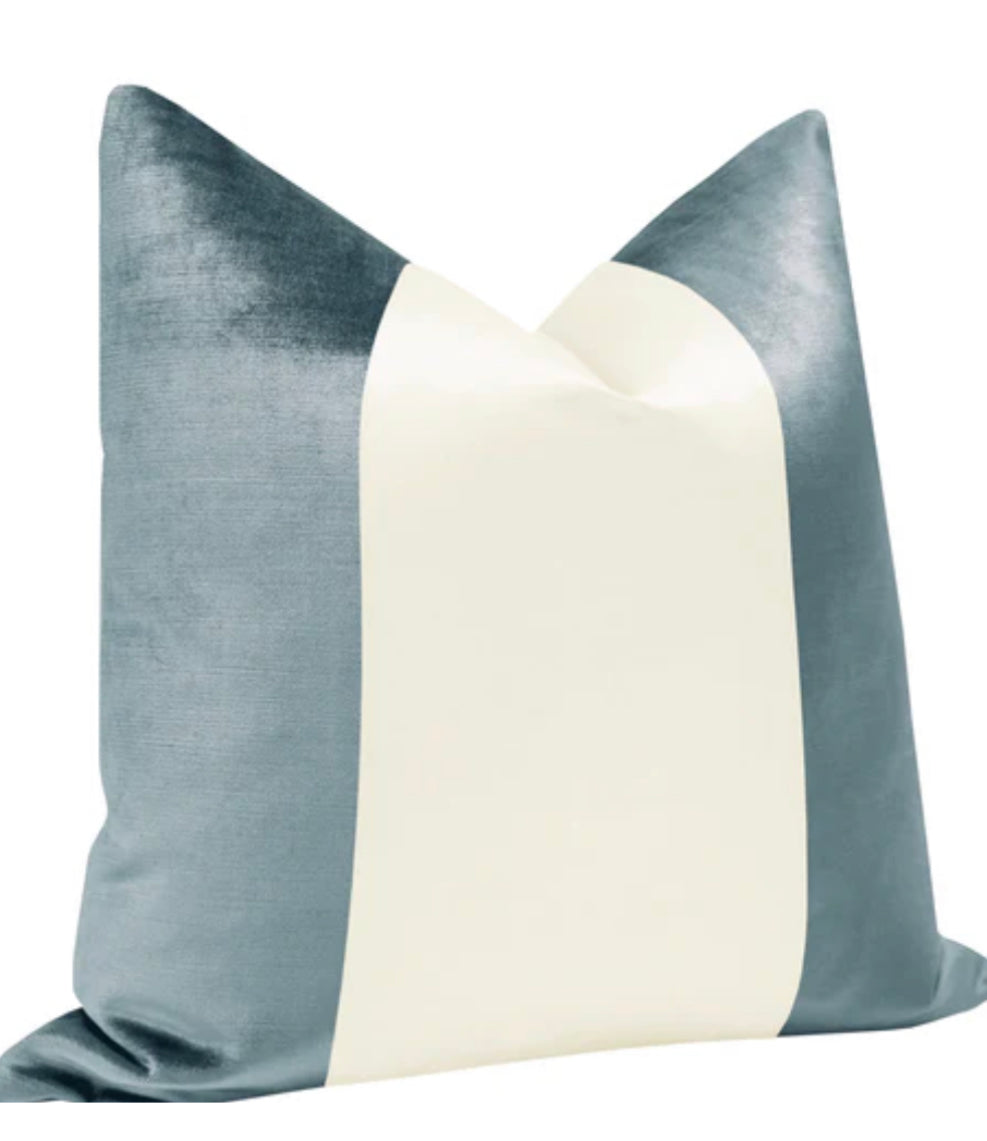 Panel Colorblock Faux Silk pillow