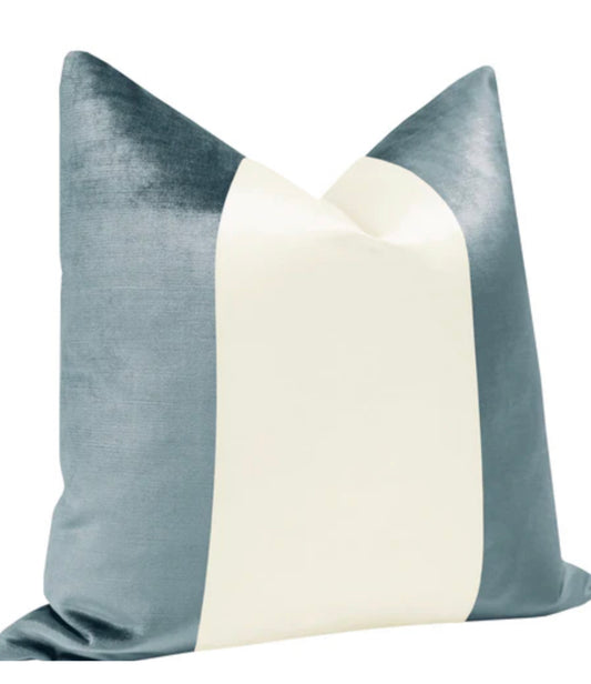 Panel Colorblock Faux Silk pillow