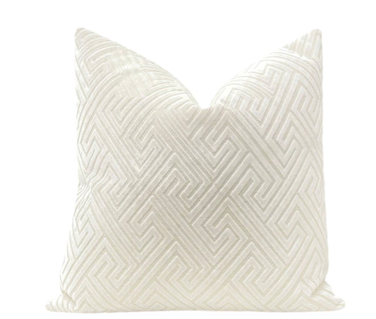 Bowman Cut Velvet Alabaster Pillow