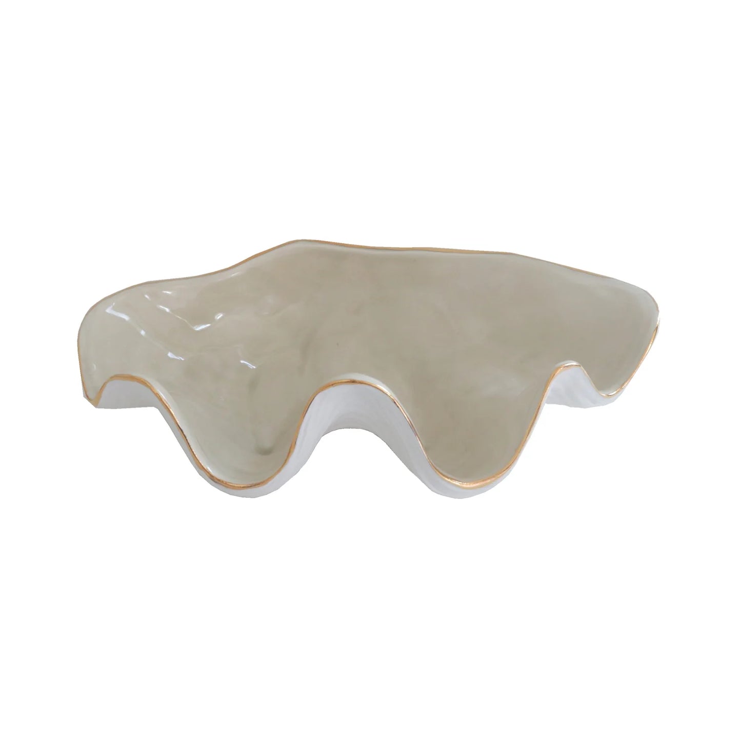 Clam Shell Bowl with 22K Gold Accent (SMALL)