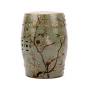 GREEN GILT GARDEN STOOL PARROT FLORAL MOTIF