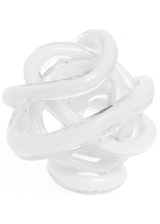 Hand Blown Glass Knot - White