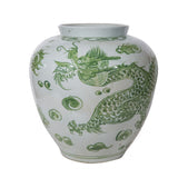 Legend of Asia Mint Green Dragon Open Top Jar