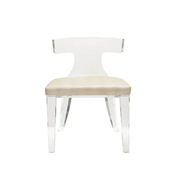 Acrylic Mismos Chair with Beige Shagreen Cushion
