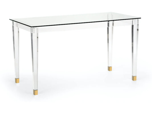 Acrylic Desk with Denver Glass Brass