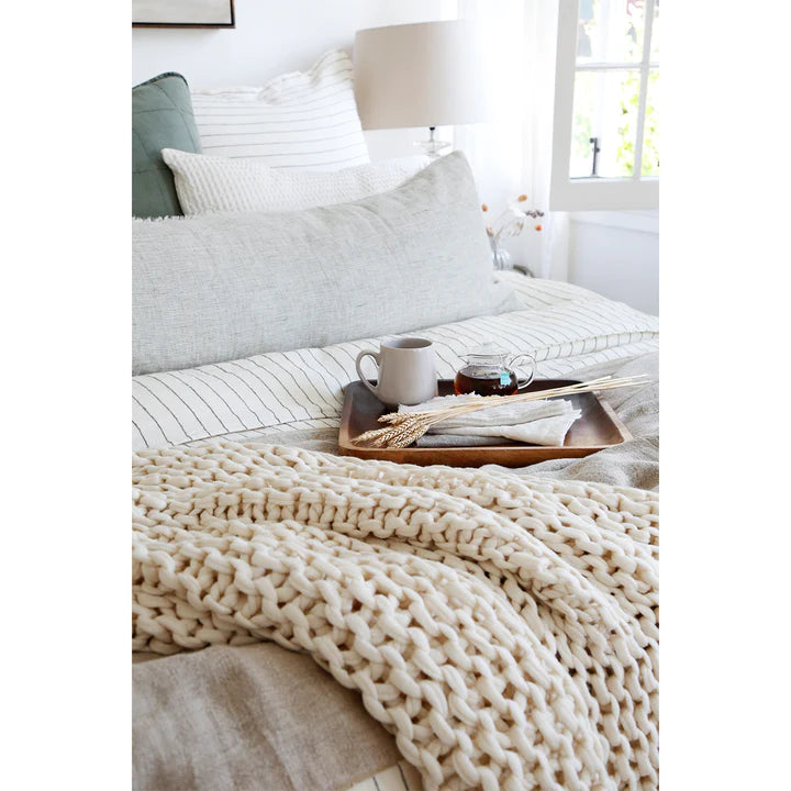 Finn - Hand Knit Throw - Antique White