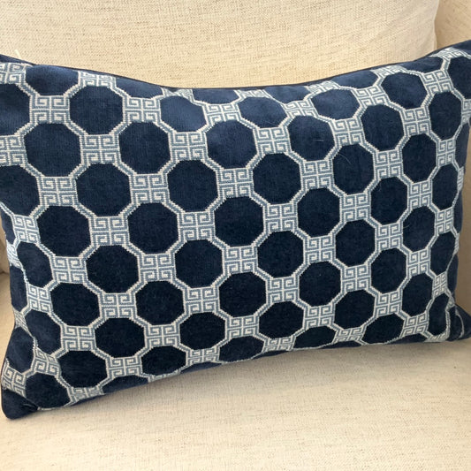 Blue Greek Key Pillow