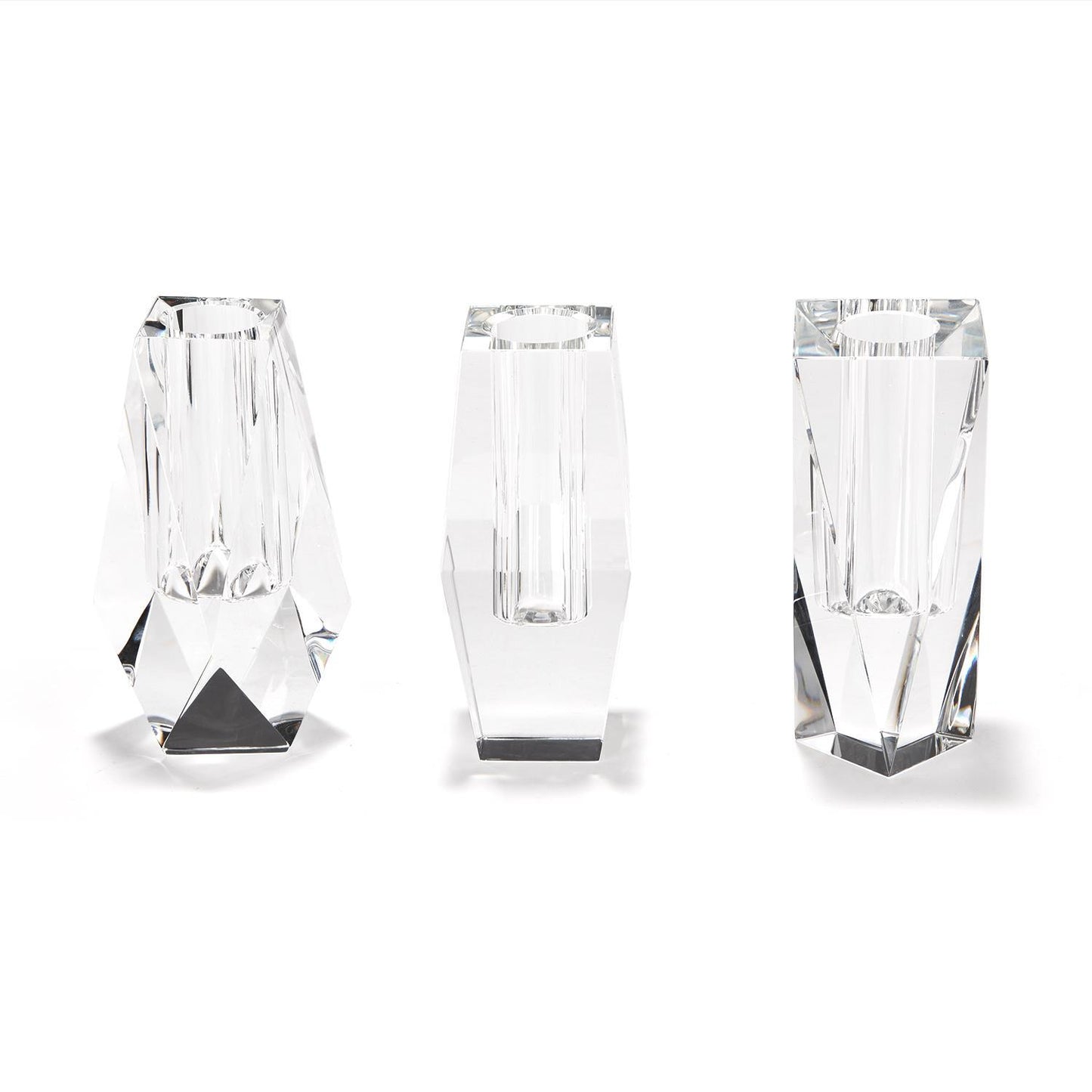 Faceted Hand-Cut Crystal Glass Bud Vase