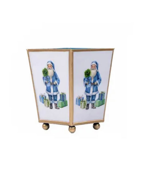 Blue Santa Cachepot planter 4”