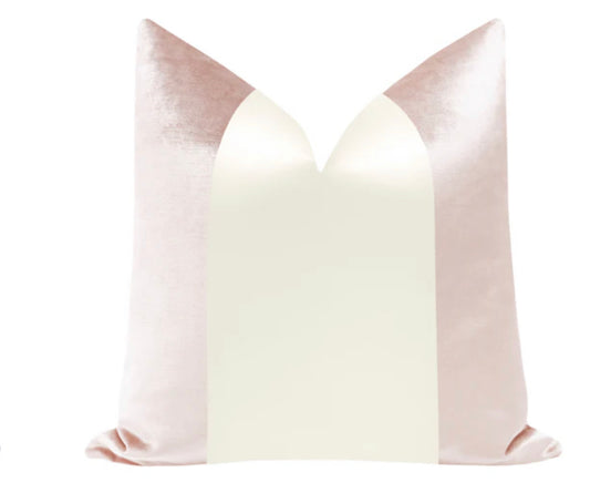 Panel Colorblock Faux Silk Cameo and Alabaster Silk Pillo