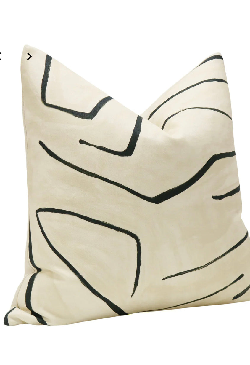 Graffito Cream and Black Pillow