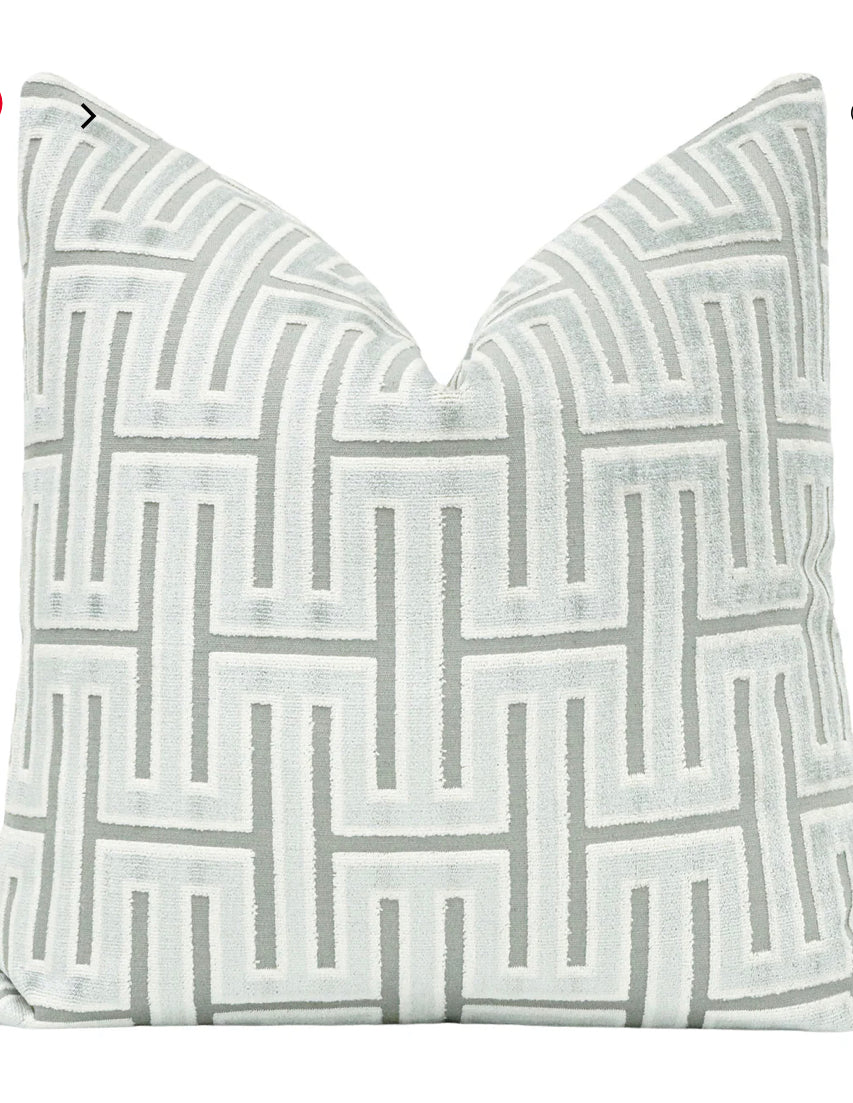 Grecian Cut Velvet Spa Blue