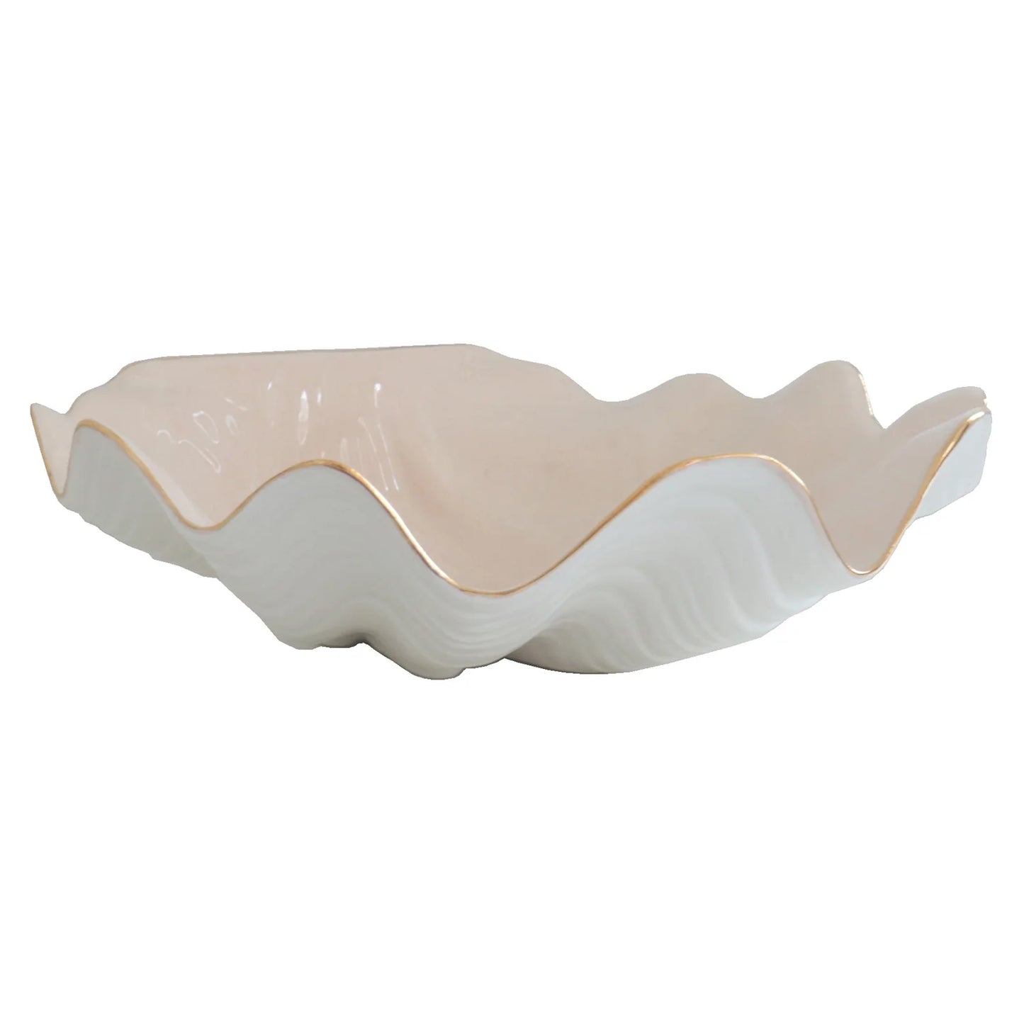 Clam Shell Bowl with 22K Gold Accent (LARGE)