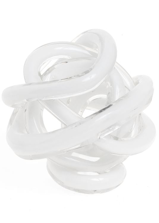 Hand Blown Glass Knot - White