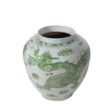 Legend of Asia Mint Green Dragon Open Top Jar
