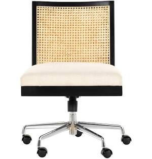 Antonia Armless Desk Chair Brushed Ebony