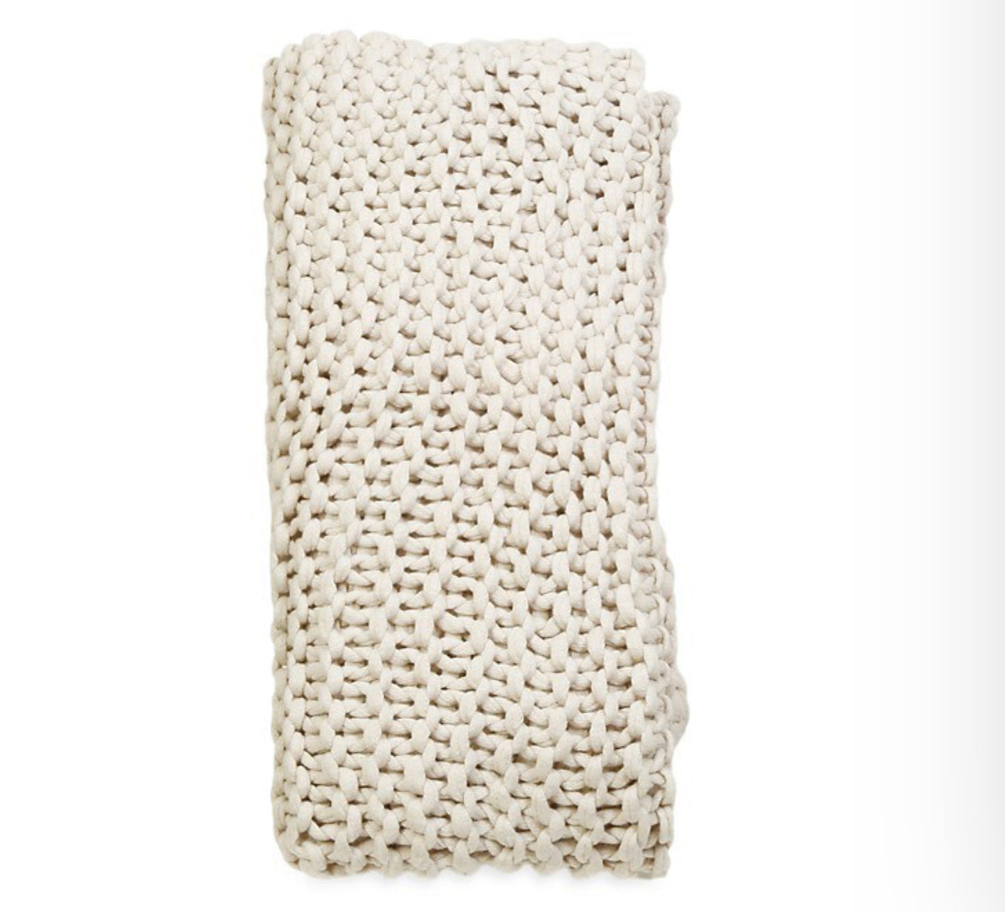 Finn - Hand Knit Throw - Antique White