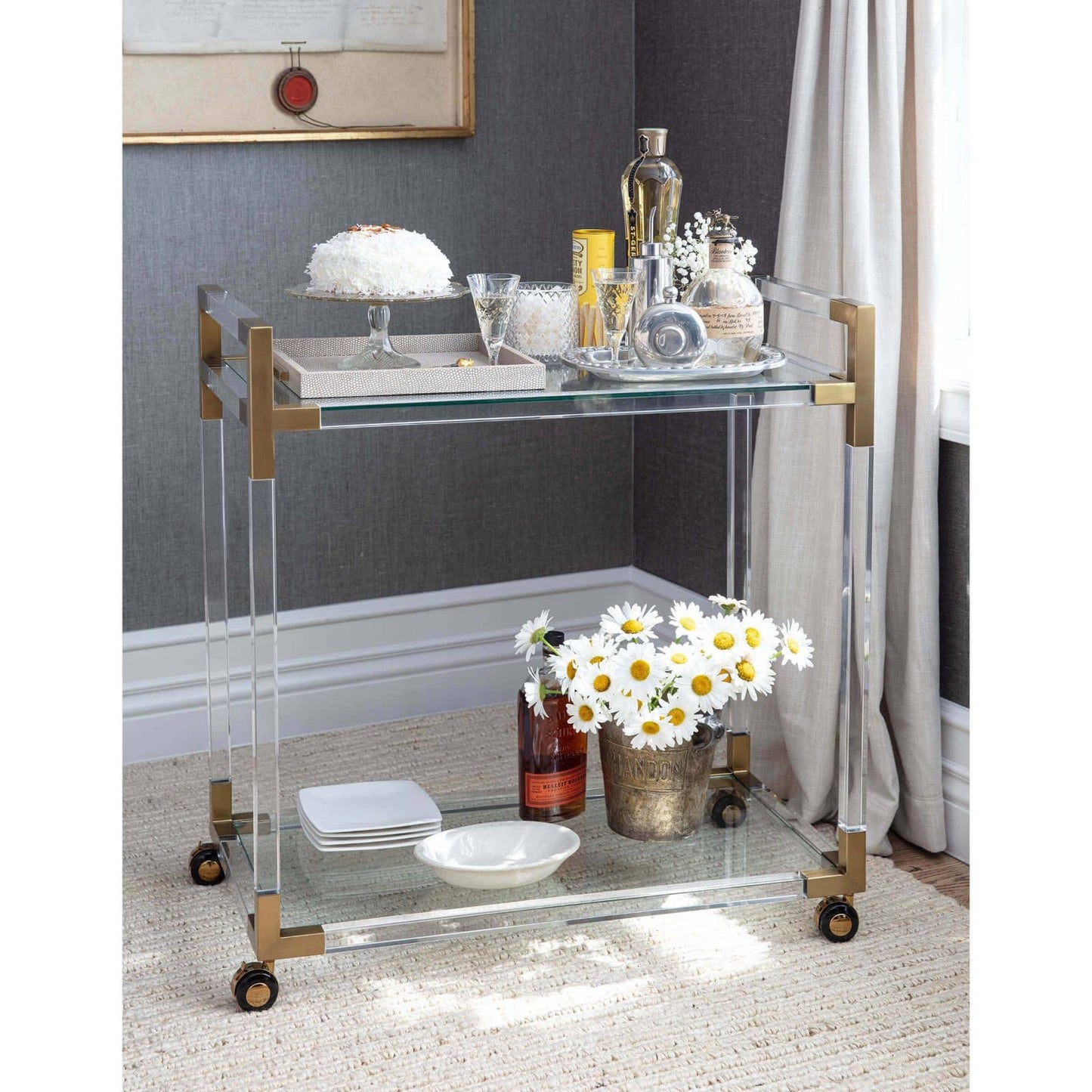 Americano Bar Cart (Natural Brass)
