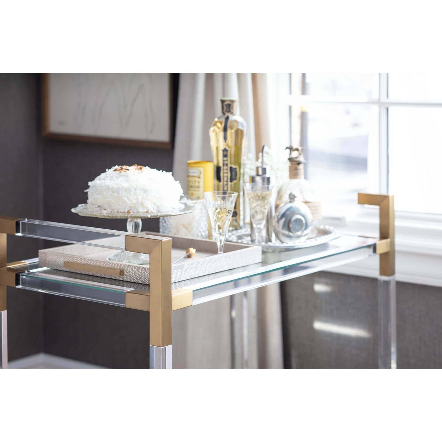 Americano Bar Cart (Natural Brass)
