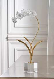 Small Orchid on Stand Sculpture