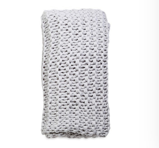Finn - Hand Knit Throw - Silver